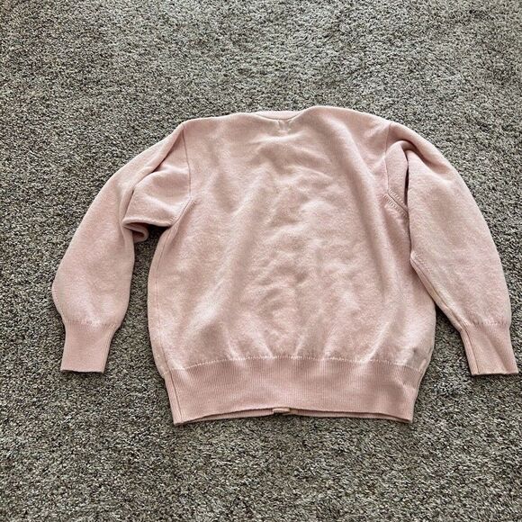 Vintage Burberrys Womens Cardigan Wool Sweater Pink Ballantyne Size 42 - Picture 9 of 10